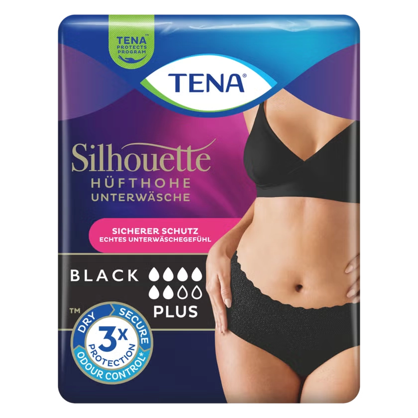 TENA SILHOUETTE plus M black Inkontinenz Pants