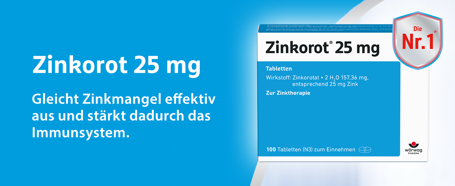 Zinkorot 25 mg bei Zinkmangel