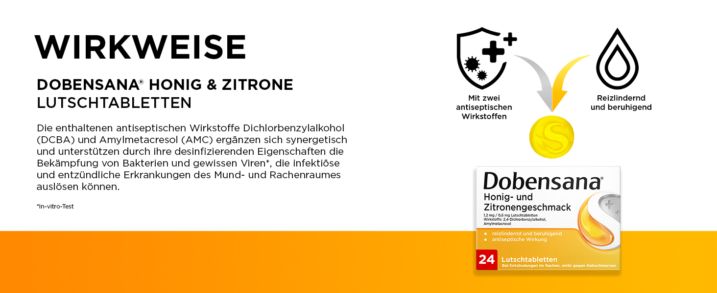 Dobensana Honig- und Zitronengeschmack Lutschtabletten Banner 3