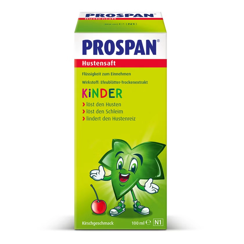Prospan Hustensaft für Kinder bei festsitzendem Schleim, Husten & Hustenreiz - Kirschgeschmack