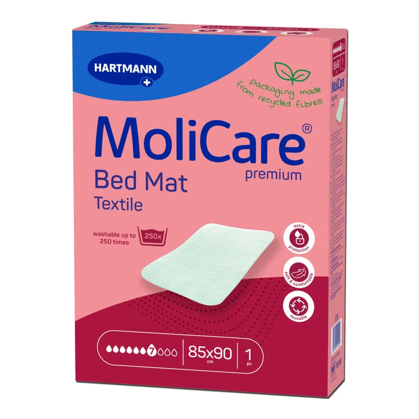 MOLICARE Premium Bed Mat Textile 7 Tropfen 85x90cm