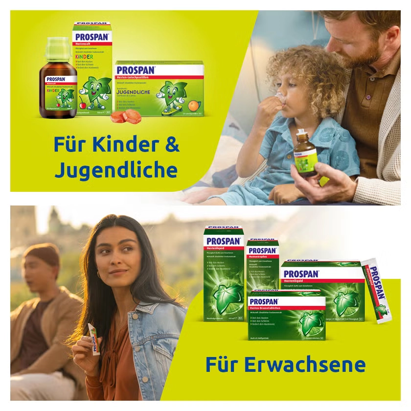 Prospan Hustensaft für Kinder bei festsitzendem Schleim, Husten & Hustenreiz - Kirschgeschmack
