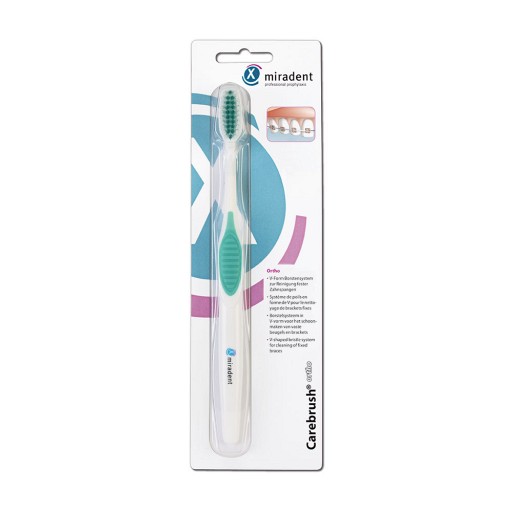 MIRADENT Carebrush ortho Zahnbürste weiß/grün