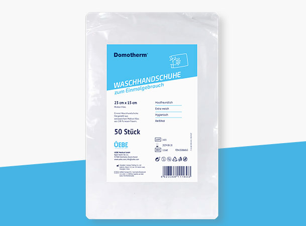 DOMOTHERM Einmal Waschhandschuhe 15x23 cm weiß