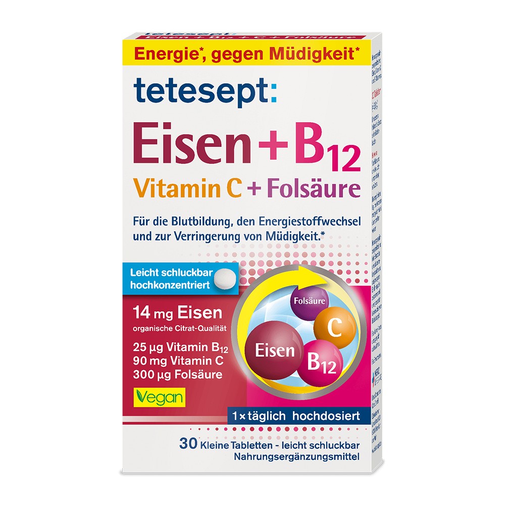 TETESEPT Eisen+B12 Vitamin C+Folsäure Filmtabl.