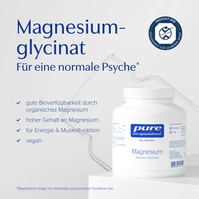Pure Encapsulations Magnesiumglycinat Chelat-Magnesium Kapseln