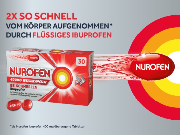 Nurofen 400 mg Weichkapseln mit Ibuprofen bei Schmerzen