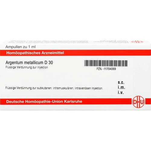 ARGENTUM METALLICUM D 30 Ampullen