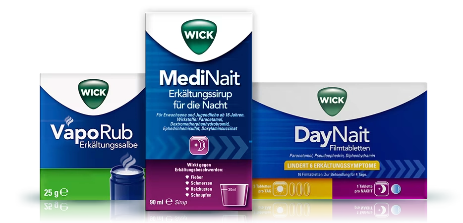 WICK Produktreihe – Erkältung, Husten und Schlaf