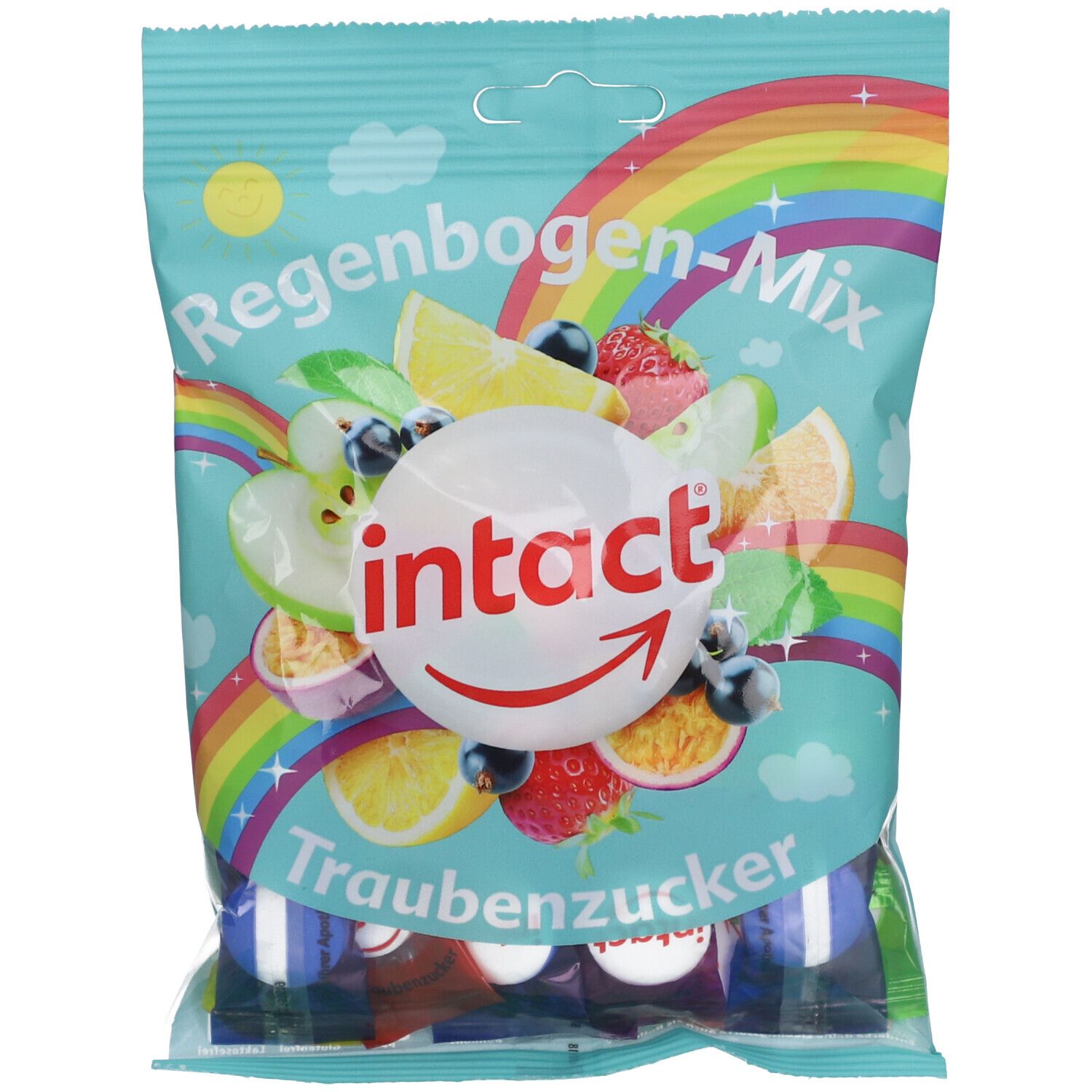 INTACT Traubenzucker Beutel Regenbogen-Mix