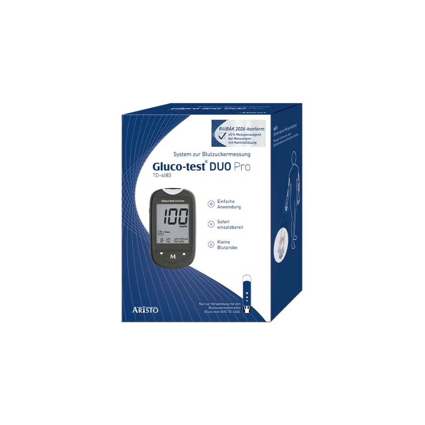 GLUCO TEST DUO Pro Set Blutzuckermessgerät mg/dl