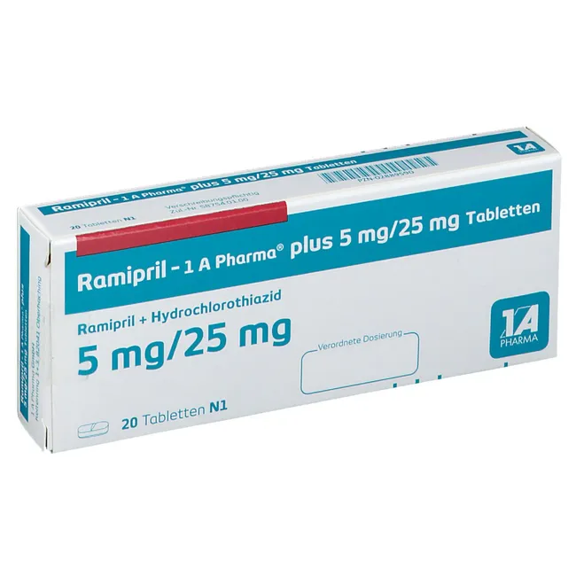 RAMIPRIL-1A Pharma plus 5 mg/25 mg Tabletten