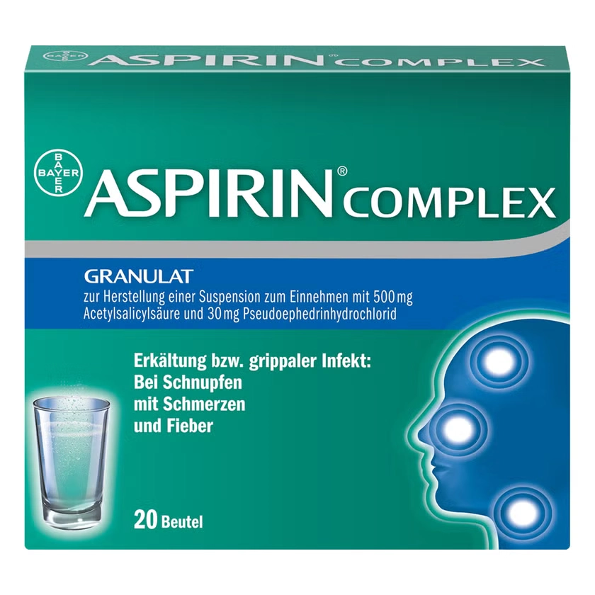 Aspirin Complex Granulat – Effektiv bei Erkältung mit Schnupfen, Fieber, Kopf- und Gliederschmerzen