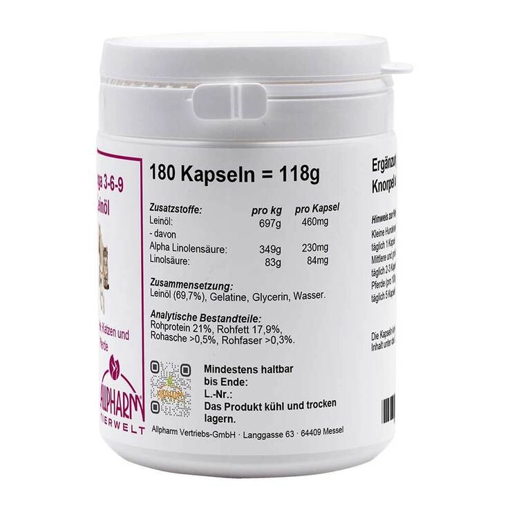 OMEGA-3-6-9 Leinöl Kapseln f.Hunde