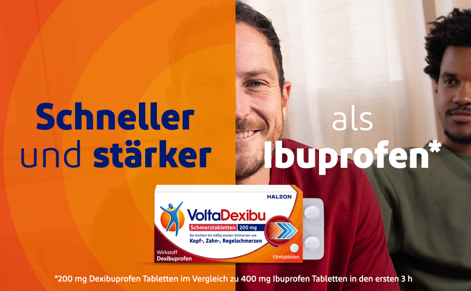 VoltaDexibu Schmerztabletten 200 mg Banner 1
