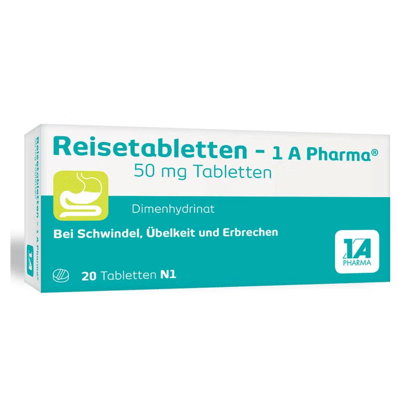 Reisetabletten-1A Pharma – Bei Reiseübelkeit, Schwindel & Erbrechen