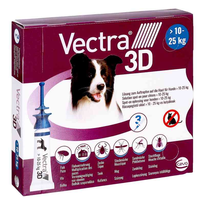 Vectra 3D Lösung gegen Zecken & Flöhe für Hunde 10-25 kg