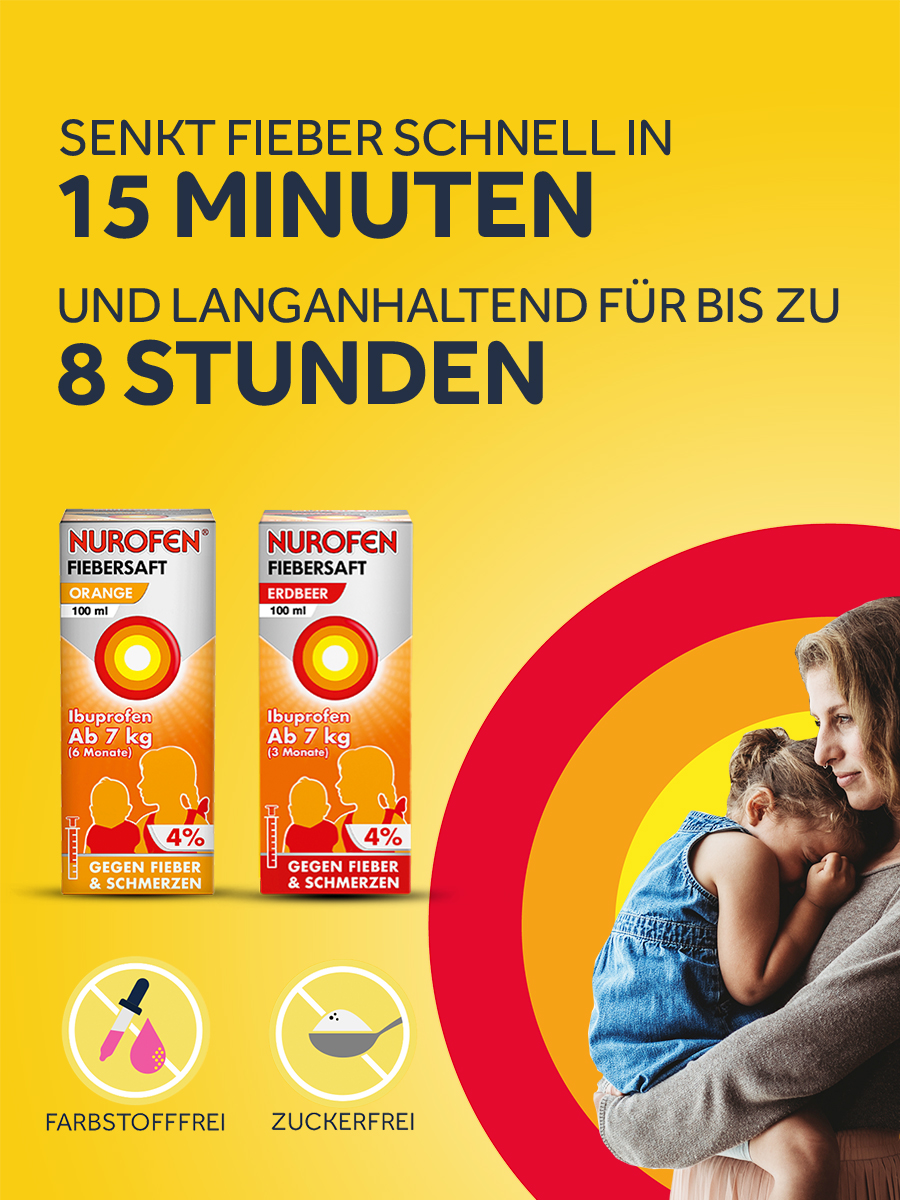 Nurofen Junior Fiebersaft Erdbeer 20 mg/ml für Kinder ab 3 Monaten