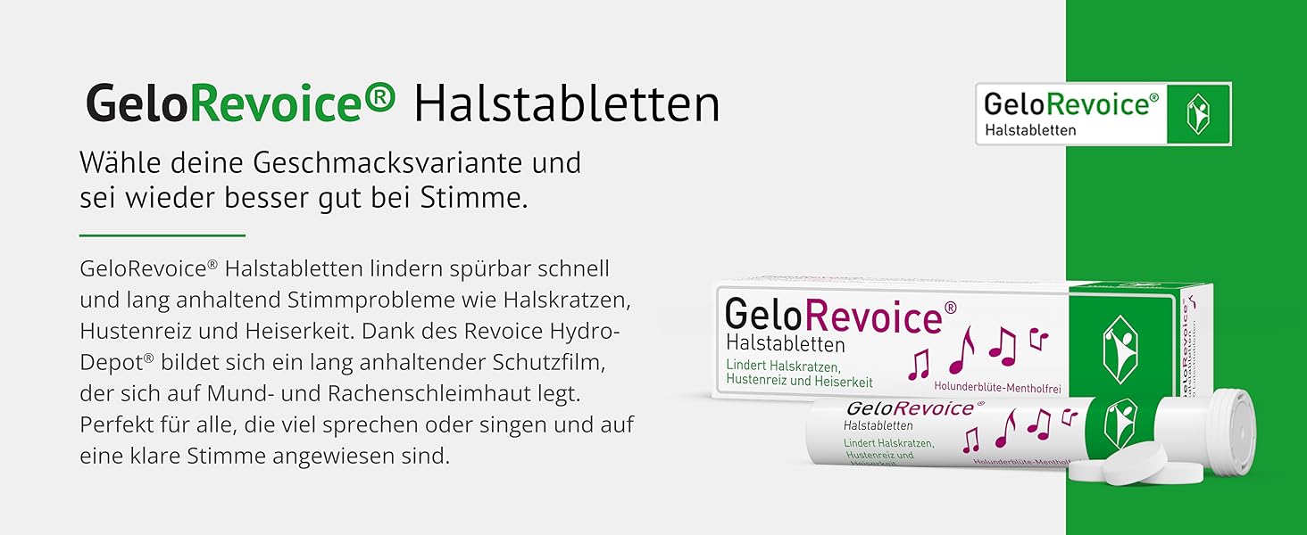 GeloRevoice Holunderblüte-Mentholfrei Halstabletten Banner 1