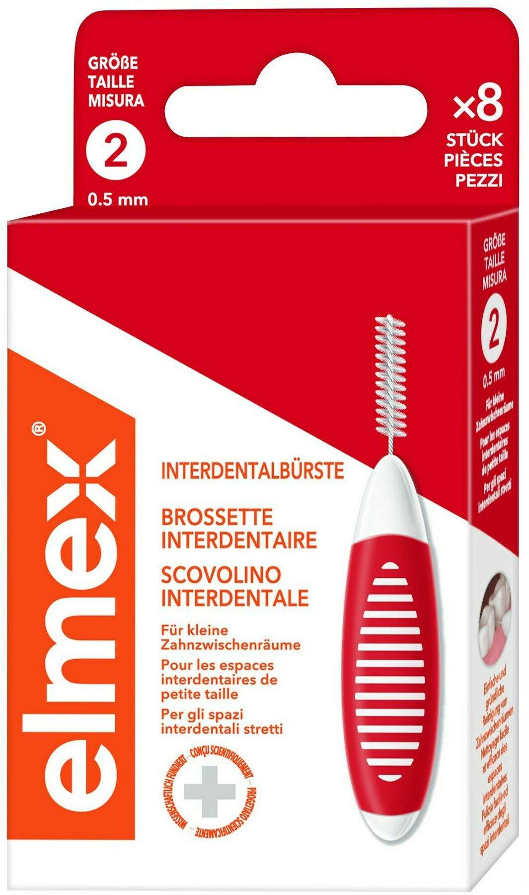 ELMEX Interdentalbürsten ISO Gr.2 0,5 mm rot