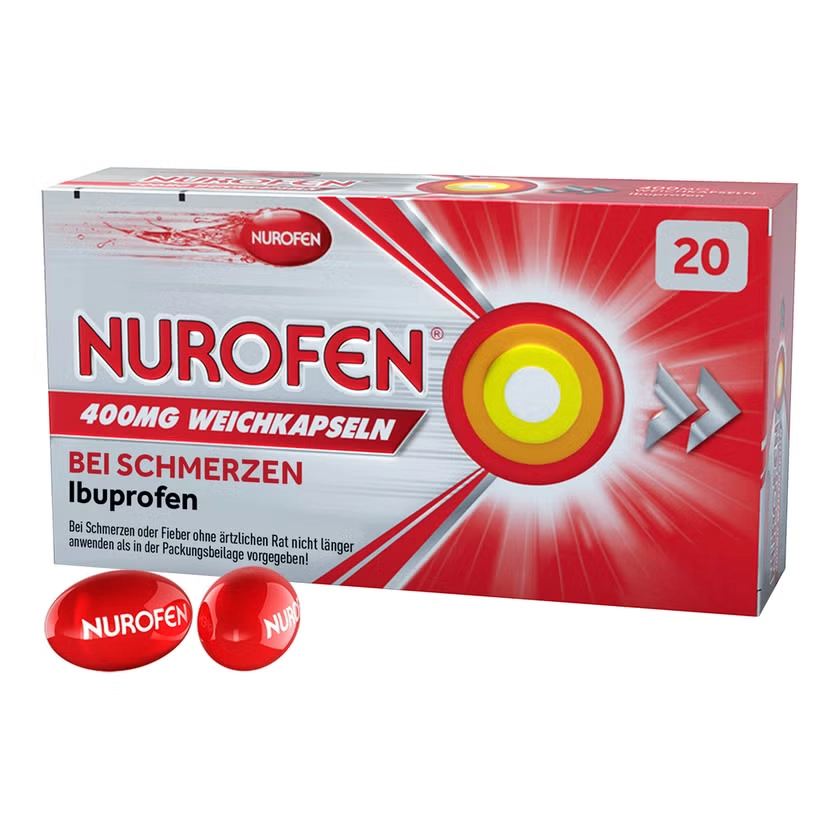 Nurofen® 400 mg Ibuprofen Weichkapseln bei Kopfschmerzen, Regelschmerzen & Fieber -  schnell wirkende Kapseln