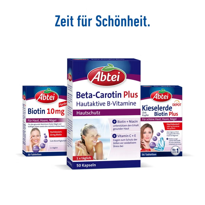 ABTEI Beta-Carotin Plus Kapseln – Hautschutz, Sonnenvorbereitung & Bräune