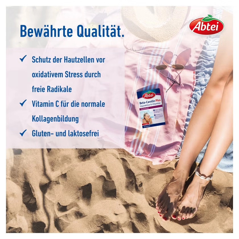 ABTEI Beta-Carotin Plus Kapseln – Hautschutz, Sonnenvorbereitung & Bräune