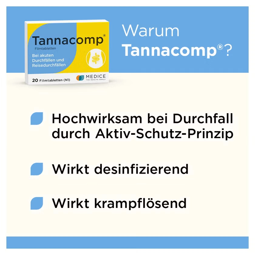 Tannacomp® bei akutem Durchfall, Reisedurchfall & Magen-Darm-Infekten