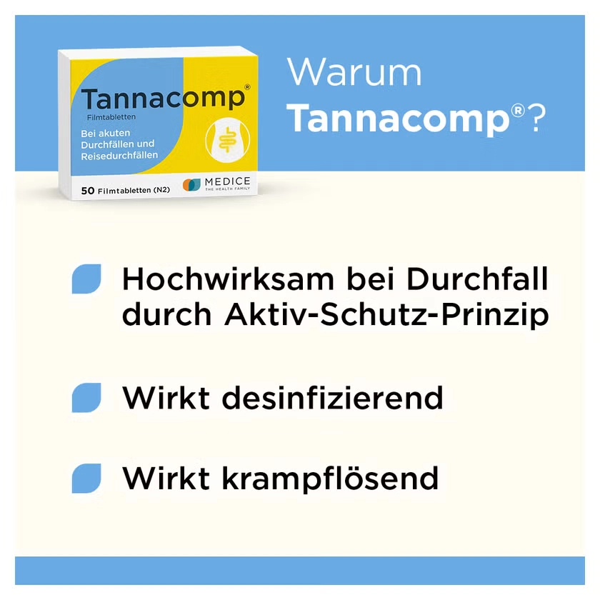 Tannacomp® bei akutem Durchfall, Reisedurchfall & Magen-Darm-Infekten