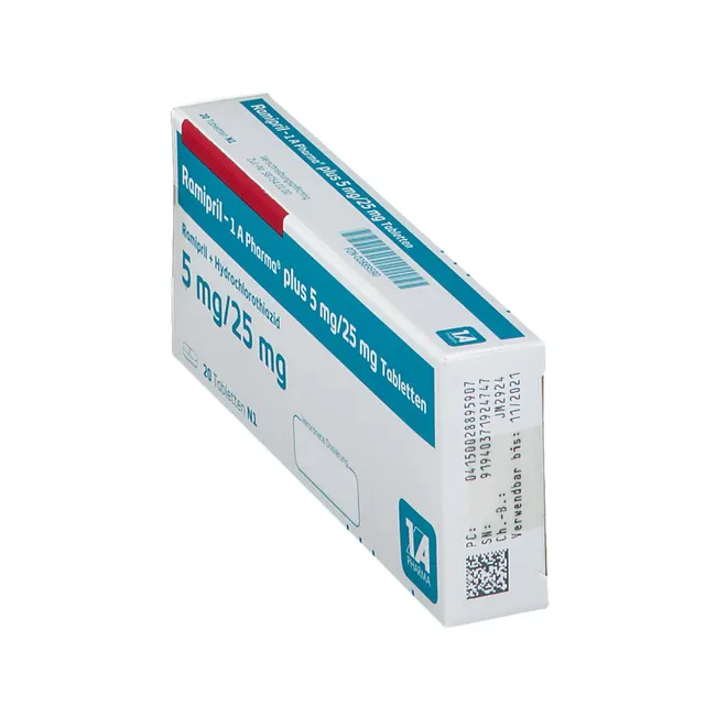 RAMIPRIL-1A Pharma plus 5 mg/25 mg Tabletten