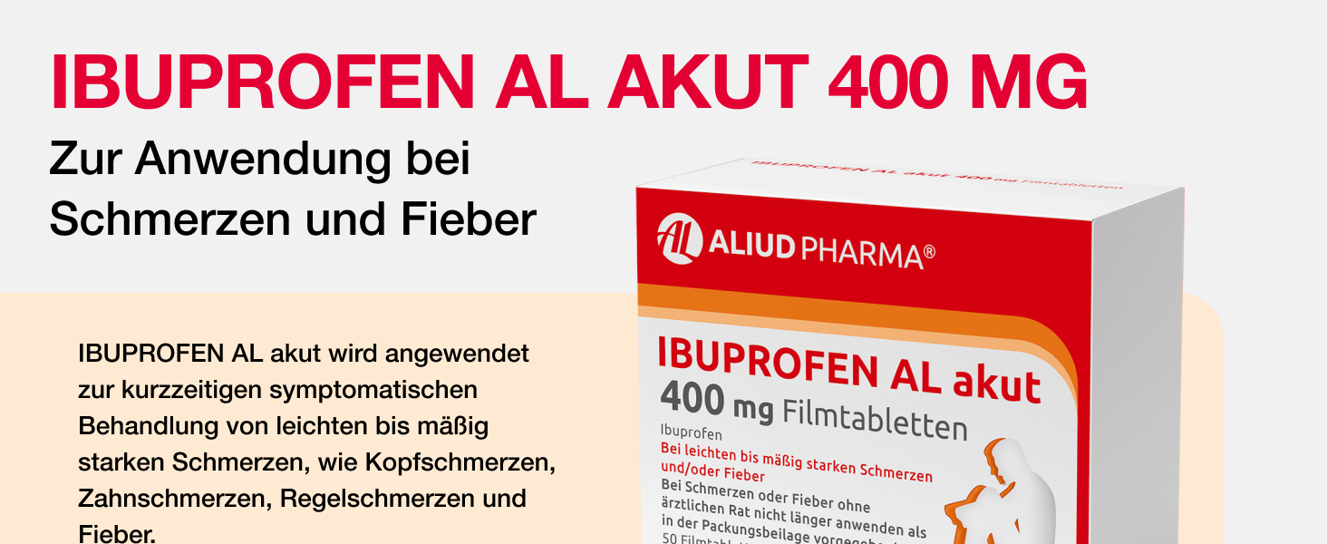 Ibuprofen AL akut 400 mg Filmtabletten Banner 1