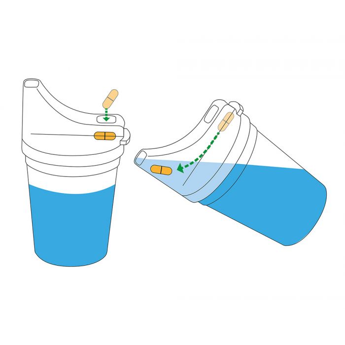 SCHNABELBECHER mit Tabletten-Einnehmhilfe