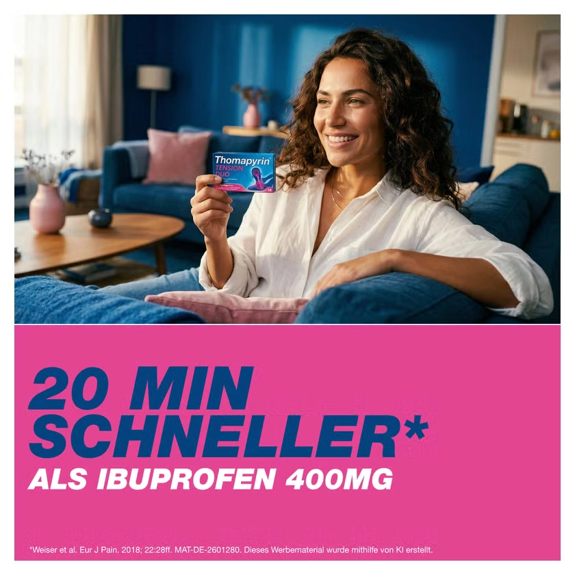 Thomapyrin® TENSION DUO bei Spannungskopfschmerzen, starken Kopfschmerzen & Migräne