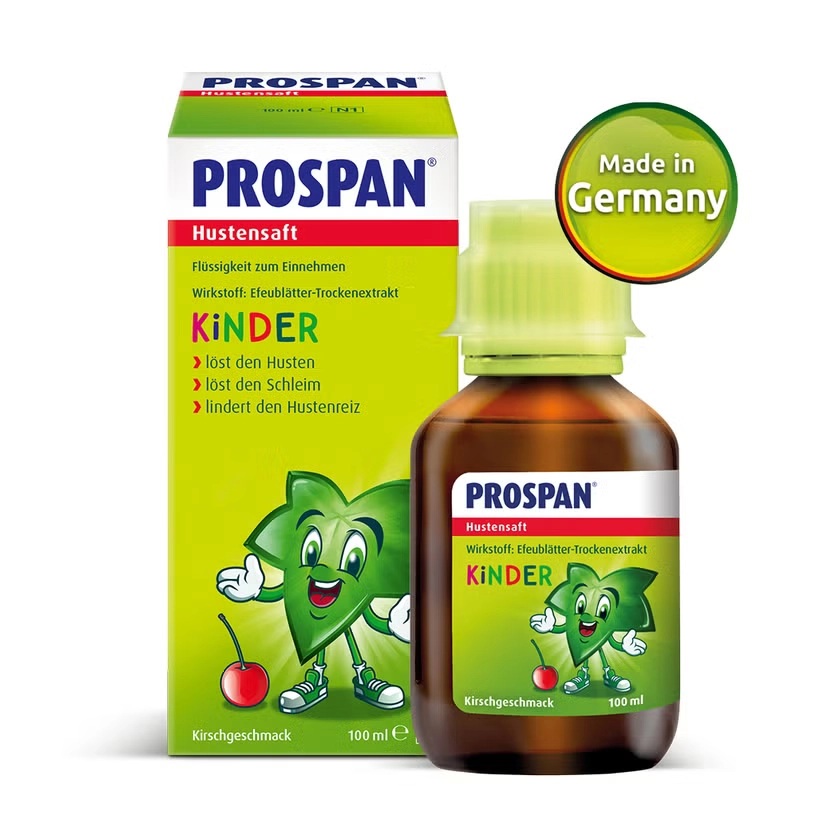 Prospan Hustensaft für Kinder bei festsitzendem Schleim, Husten & Hustenreiz - Kirschgeschmack