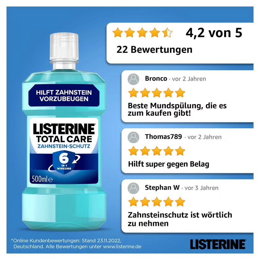 LISTERINE Total Care Zahnstein-Schutz Mundspülung