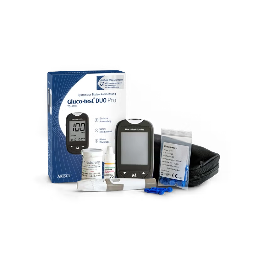 GLUCO TEST DUO Pro Set Blutzuckermessgerät mg/dl