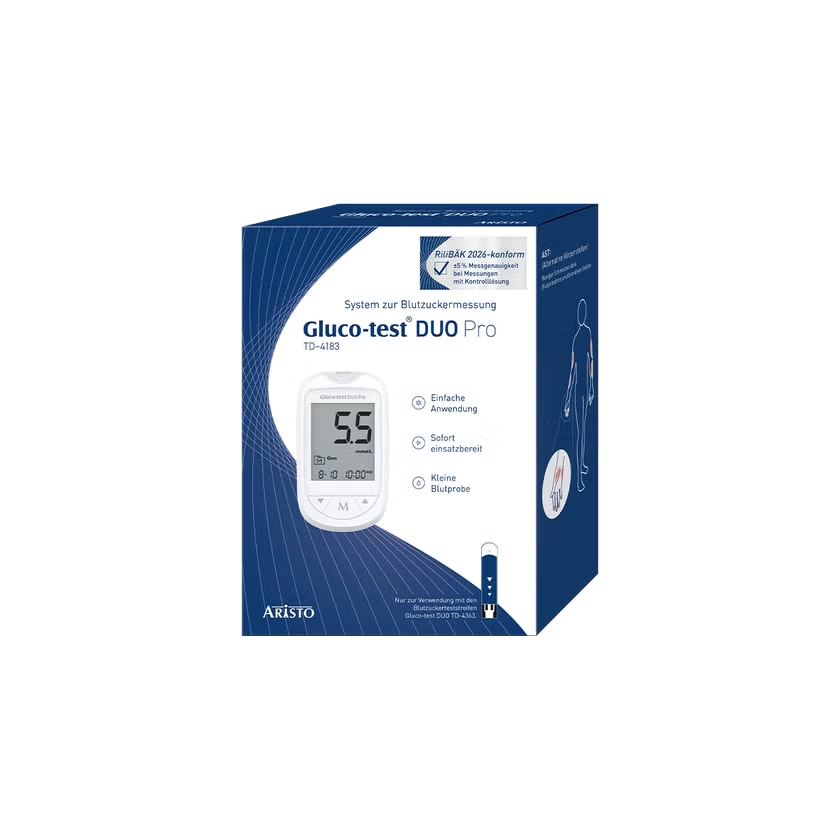 GLUCO TEST DUO Pro Set Blutzuckermessgerät mmol/l