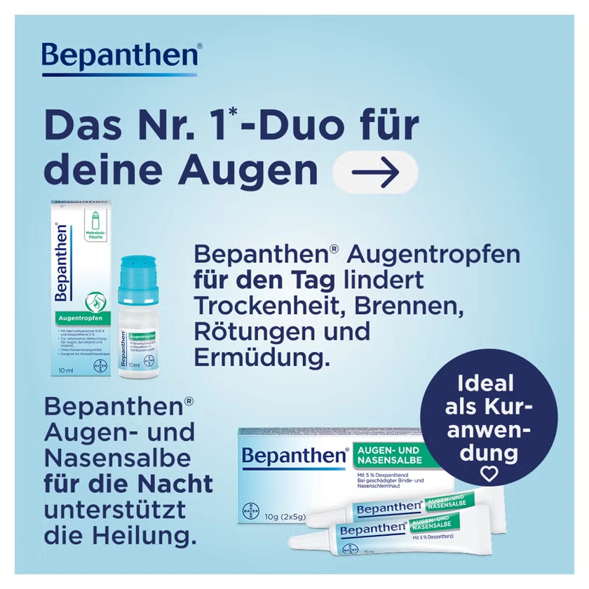 Bepanthen® Augen- und Nasensalbe bei wunder Nase, trockenen & gereizten Augen