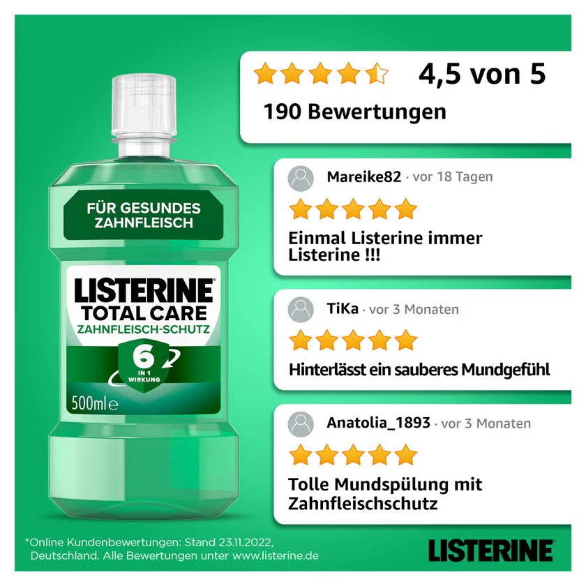 LISTERINE Total Care Zahnfleisch-Schutz Mundspül.