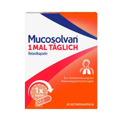 Mucosolvan® 1mal täglich Retardkapseln bei festsitzendem Husten, starker Verschleimung & zähem Schleim