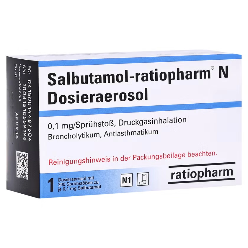 SALBUTAMOL-ratiopharm N 200 Hub Dosieraerosol