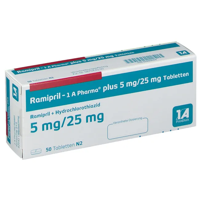 RAMIPRIL-1A Pharma plus 5 mg/25 mg Tabletten
