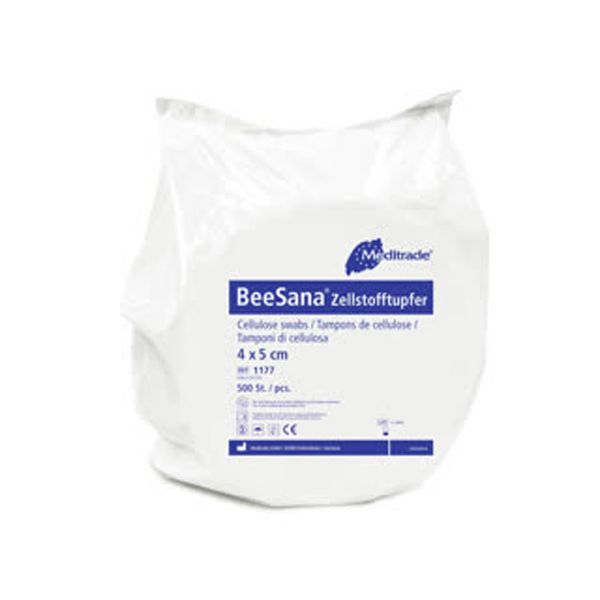 BEESANA Zellstofftupfer 4x5 cm keimreduziert