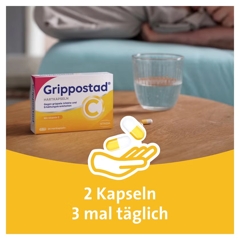 Grippostad C Hartkapseln gegen Erkältung, Grippaler Infekt, Fieber & Schmerzen