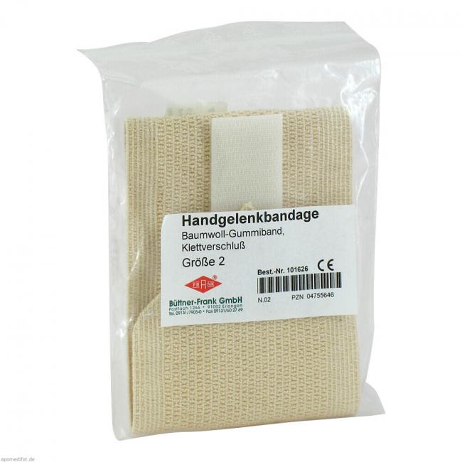 HANDGELENKBANDAGE Gr.2 Baumwoll Gummiband