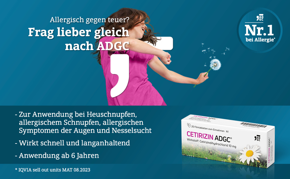 Cetirizin-ADGC bei Heuschnupfen und Allergien