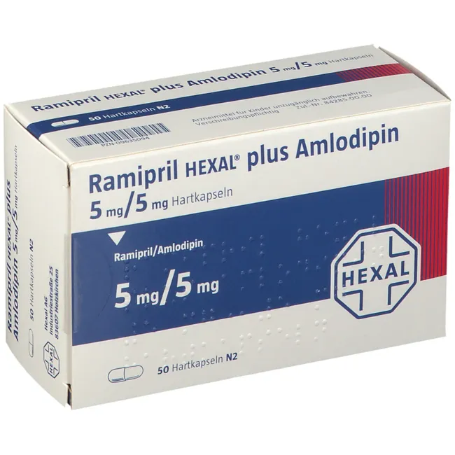 RAMIPRIL HEXAL plus Amlodipin 5 mg/5 mg Hartkaps.