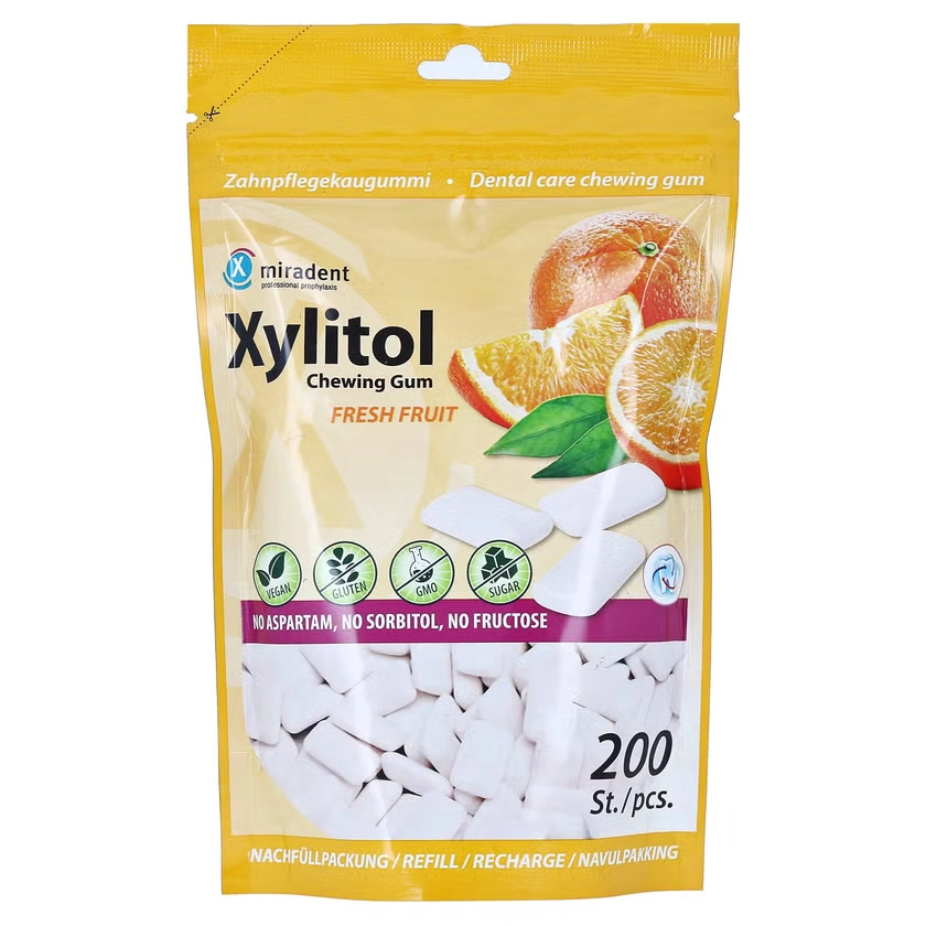 MIRADENT Xylitol Chewing Gum fresh fruit Refill