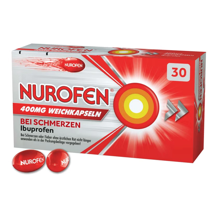 Nurofen® 400 mg Ibuprofen Weichkapseln bei Kopfschmerzen, Regelschmerzen & Fieber -  schnell wirkende Kapseln