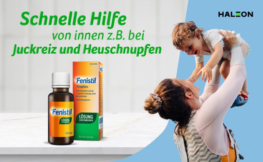 Fenistil Tropfen bei allergischen Symptomen wie Juckreiz und Schnupfen